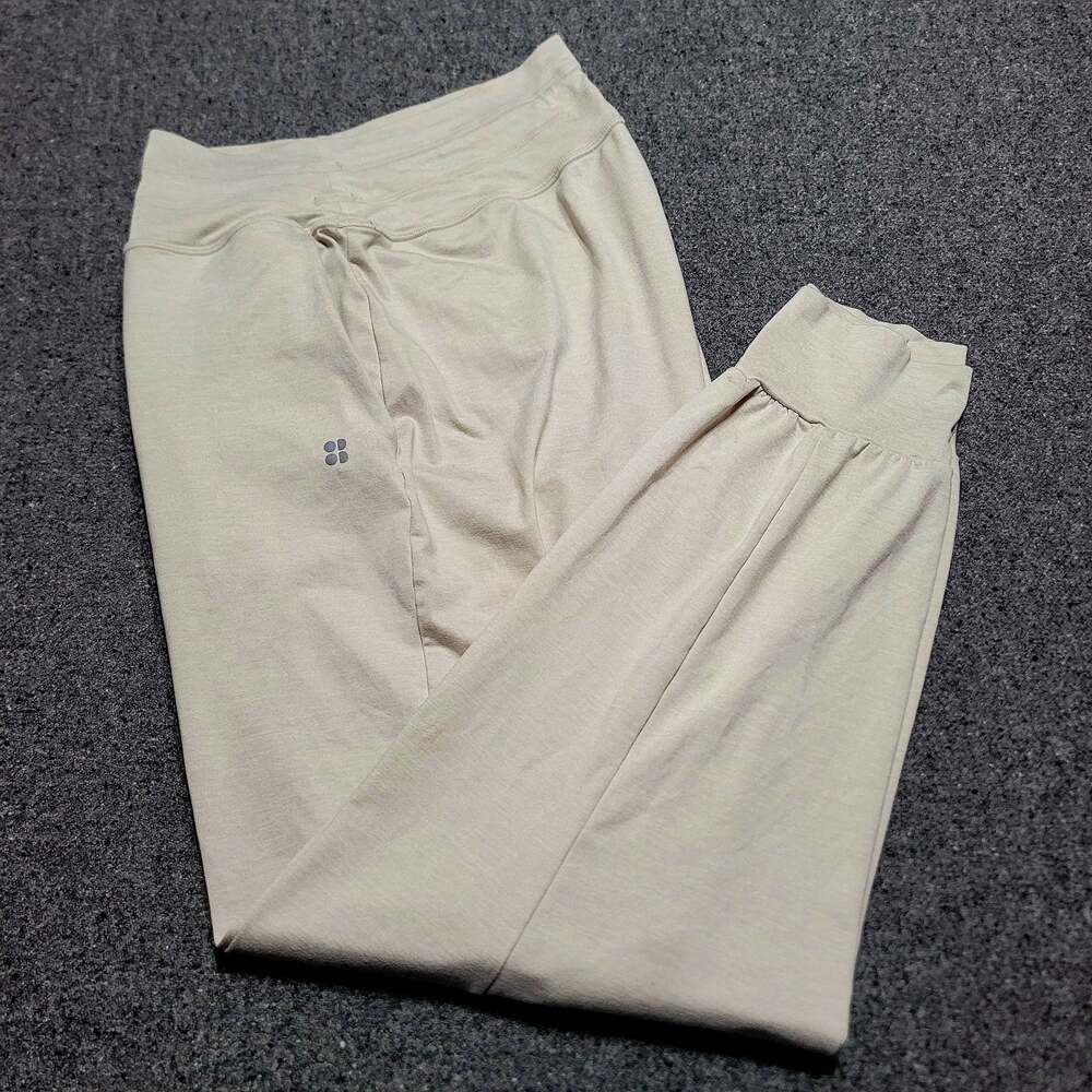 Sweaty Betty Joggers Womens Medium 8 Tan Gaia Performance Yoga Pants Soft Casual